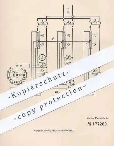 original Patent - Siemens Schuckert Werke Berlin , 1905 , Regeln mehrerer parallel geschalteter Generatoren | Generator