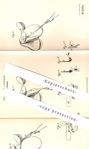 original Patent - Julius Voigt , Potsdam , 1885 , Sicherheits - Steigbügel | Pferd , Reiter , Kutsche , Pferde , Sattler