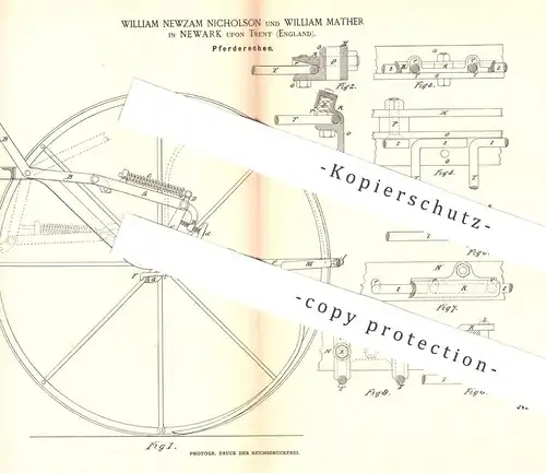 original Patent - William Newzam Nicholson , William Mather , Newark upon Trent , England , Pferde - Rechen | Landwirt