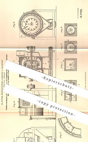 original Patent - Mc Intyre Manufacturing Comp. , Lockport , New York USA , 1884 , Staub & reine Luft trennen bei Mühlen