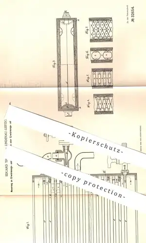 original Patent - Eduard Theisen , Leipzig / Lindenau , 1884 , Apparat zur Erwärmung u. Kühlung | Kühlschrank , Bier !!