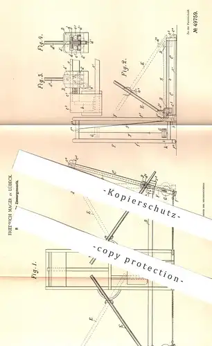 original Patent - Friedrich Mager , Lübeck , 1889 , Ruderapparat als Sportgerät | Rudern , Turngerät , Sportler , Sport