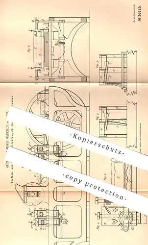 original Patent - Alexandre Marie Marcilly , Paris 1886 , Einfärben an Kupferdruckpresse | Kupfer - Druckpresse | Presse