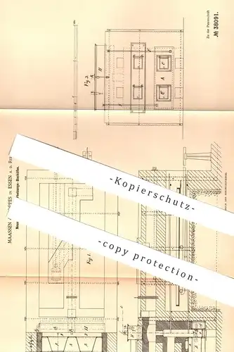 original Patent - Maassen & Foppes , Essen / Ruhr , 1886 , Wasserheizungs - Backofen | Ofen , Bäcker , Bäckerei , Herd !