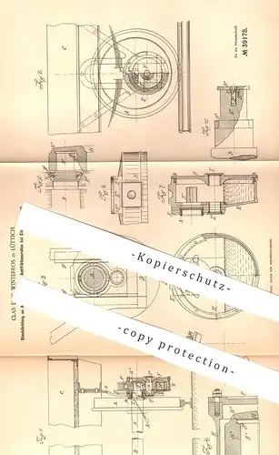 original Patent - Clas Eric Winterros , Lüttich , 1886 , Staubdichtung an Achsbüchsen an Eisenbahnen | Eisenbahn - Achse