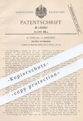 original Patent - A. Voss , Sarstedt , 1902 , Gasherd , Backofen | Gas , Herd , Ofen , Kochherd , Koch , Bäcker Bäckerei