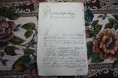sehr altes Dokument , 1802 , Advokat Tolle , Hertzberg , Herzog zu Mecklenburg !!!