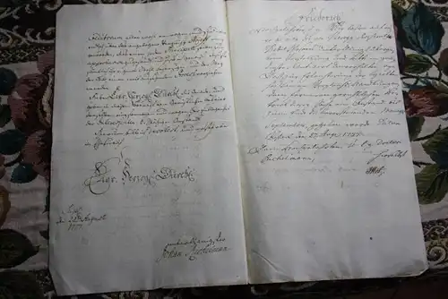 sehr altes Dokument , Rostock anno 1777 , Dr. Johann Richelmann an den Herzog von Mecklenburg !!!