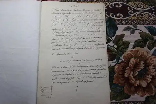 alte Urkunde , 1840, Stempel Wismar , M. Steinhagen aus Niendorf , Holzmann , Rebbien , Poel , Rostock , Mecklenburg !!!