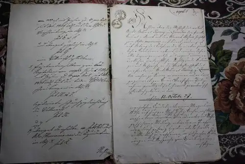 alte Urkunde mit Siegel , 1838 , Karrig zu Zarrentin Groß Salitz , Krembz , Schwerin , Mecklenburg !!!