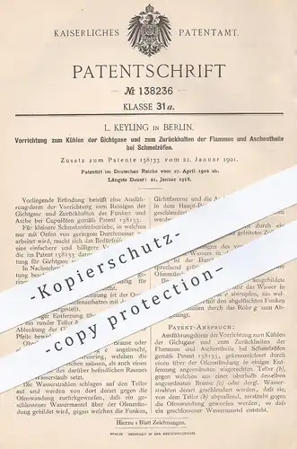 original Patent - L. Keyling , Berlin , 1902 , Kühlen der Gichtgase bei Schmelzofen | Ofen , Ofenbauer , Cupolofen !!!