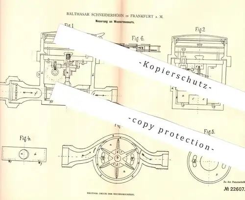 original Patent - Balthasar Schneiderhöhn , Frankfurt / Main , 1882 , Wassermesser |  Wasser - Messung | Messen !!