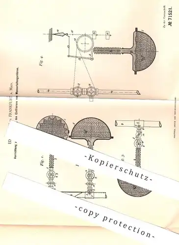 original Patent - Ed. Roesky , Frankfurt / Main , 1893 , Schutz vor Einfrieren von Wasserleitungen | Wasser , Klempner !