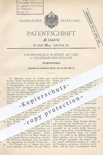original Patent - F. Küppersbusch & Söhne AG , Gelsenkirchen / Schalke , 1906 , Herdplattenträger | Herd , Ofen , Koch