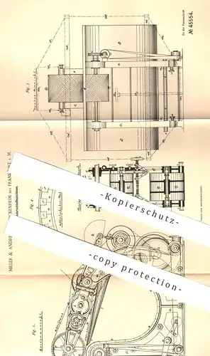 original Patent - Miller & Andreae , Frankfurt / Main / Bockenheim , 1888 , Leder - Schleifmaschine | Gerber , Gerberei