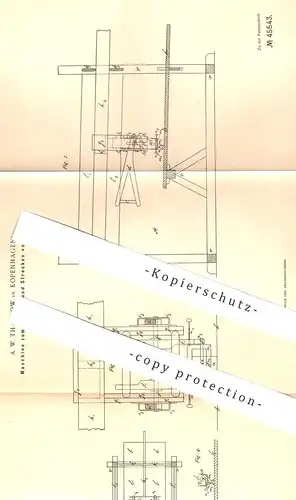 original Patent - A. W. Thaulow , Kopenhagen , Dänemark , 1888 , Stoßen und Strecken von Leder | Gerber , Gerberei !!