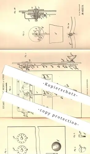 original Patent - Stuart Caradoc Munro , London 1887 , Schlüssellochverschluss für Tresor , Safe , Geldschrank | Schloss