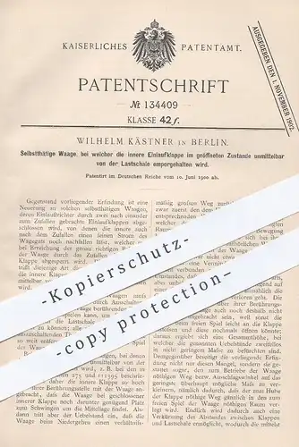 original Patent - Wilhelm Kästner , Berlin , 1900 , Selbsttätige Waage | Waagen , Wiegen , Gewicht , Waagschalen !!