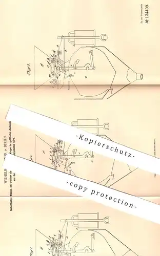 original Patent - Wilhelm Kästner , Berlin , 1900 , Selbsttätige Waage | Waagen , Wiegen , Gewicht , Waagschalen !!