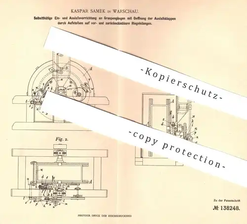 original Patent - Kaspar Samek , Warschau , 1901 , Ein- und Auslassvorrichtung an Graupengängen | Graupengang !!