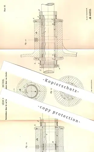 original Patent - Léon Moreau , Brüssel , 1888 , Nabe für Räder von Straßenbahnen | Straßenbahn - Rad | Eisenbahn !!!