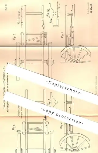 original Patent - Theophil Richtmann , Strassburg / Elsass , 1887 , Bremsen für Pferdekutsche | Kutsche , Pferd , Bremse