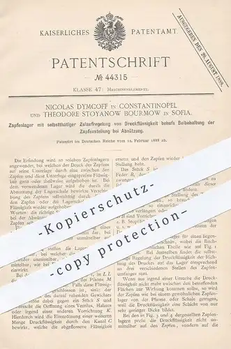 original Patent - Nicolas Dymcoff , Konstantinopel , Theodore Stoyanow Bourmow , Sofia 1888 , Zapfenlager | Zapfen Lager