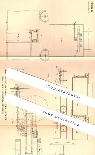 original Patent - Berthold Weichmann , Kattowitz , 1886 , Kupplung für Eisenbahnen | Eisenbahn , Straßenbahn !!!