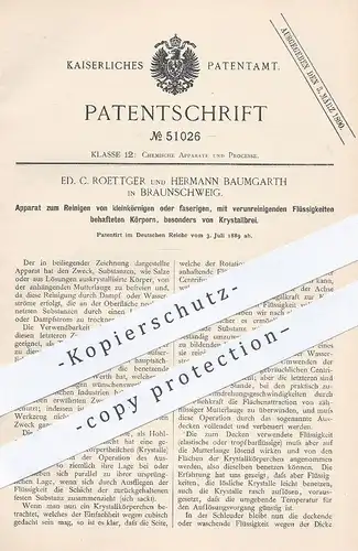 original Patent - Ed. C. Roettger , Hermann Baumgarth , Braunschweig , 1889 , Reinigen von Kristallblei | Kristall Blei