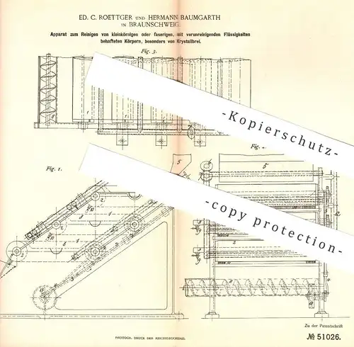 original Patent - Ed. C. Roettger , Hermann Baumgarth , Braunschweig , 1889 , Reinigen von Kristallblei | Kristall Blei