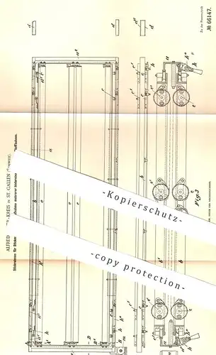 original Patent - Alfred Meyer Kreis , St. Gallen , Schweiz , 1892 , Stickrahmen für Stickmaschinen | Nähmaschine !!