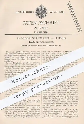 original Patent - Theodor Wiehmayer , Leipzig , 1901 , Klaviatur für Tastenintrument | Klavier , Piano , Musikinstrument