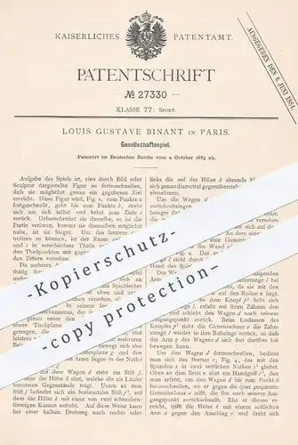 original Patent - Louis Gustave Binant , Paris , 1883 , Gesellschaftsspiel | Spiel , Brettspiel , Spiele , Spielfigur !