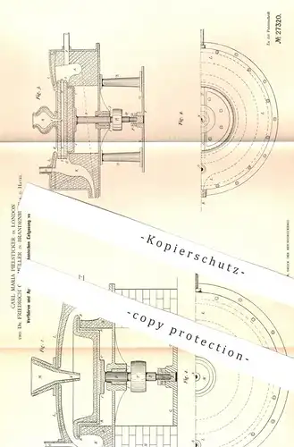 original Patent - Carl Maria Pielsticker , London , Dr. Friedrich C. G. Müller , Brandenburg , 1883 , Entgasung v. Eisen