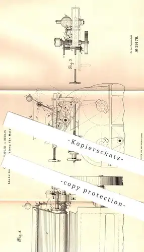 original Patent - C. G. W. Kapler , Berlin , 1884 , Abstellungsvorrichtung für Walzenstühle | Walze , Mühle , Mühlen !!