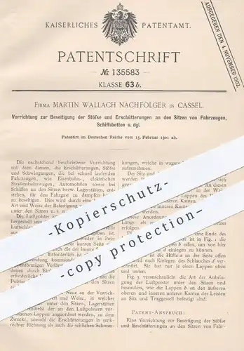 original Patent - Martin Wallach Nachf. , Kassel , 1901 , Sitze an Fahrzeugen , Schiffsbetten | Wagen - Sitz | Eisenbahn