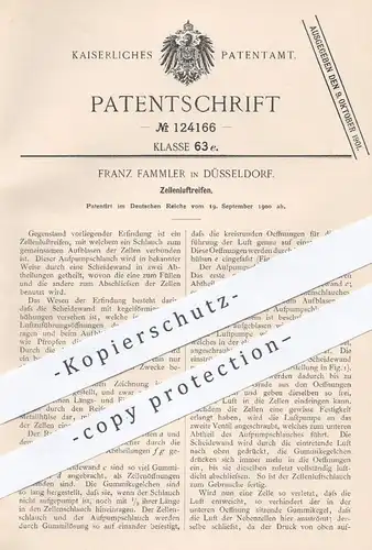 original Patent - Franz Fammler , Düsseldorf , 1900 , Zellenluftreifen | Luftreifen , Luft - Reifen , Rad , Räder !!!