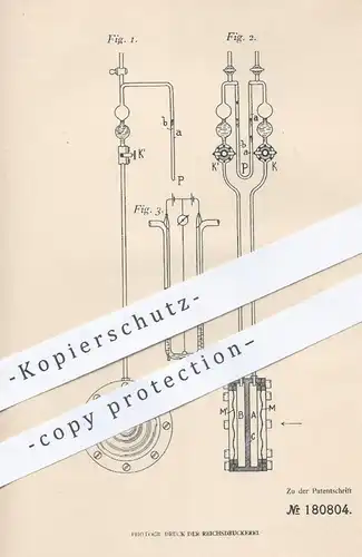 original Patent - G. A. Schultze , Dr. A. Koepsel , Berlin , 1905 , Messung von Druck bei Gas , Wasser | Membrane !!