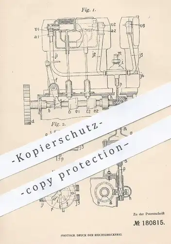 original Patent - Fabbrica Italiana Di Automobili Società Anonima , Turin , Italien , 1906 , Umsteuerung für Motoren !!