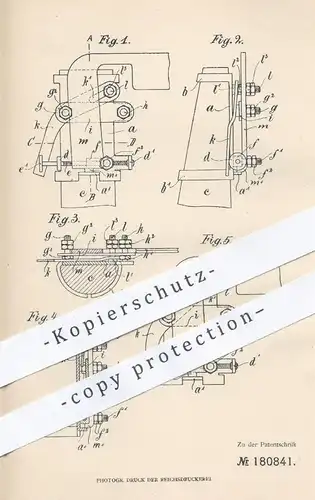 original Patent - Hermann Voltmer , Hannover , 1905 , Sensenhalter mit Schrauben zum Festklemmen der Sensenhamme | Sense