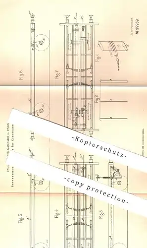 original Patent - Paul Arthur Gambaro , Paris , Frankreich , 1884 , Schraubenband - Bremse für Eisenbahnen | Eisenbahn !