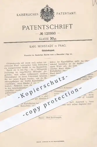original Patent - Karl Morstadt , Prag , 1899 , Oblatenkapsel | Oblate , Oblaten - Kapsel , Lebensmittel | Kirche !!!