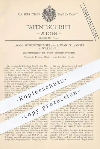 original Patent - Jacob Wojciechowski , Roman Pluzanski , Warschau , 1896 , Zigarettenmaschine | Zigaretten , Tabak !!