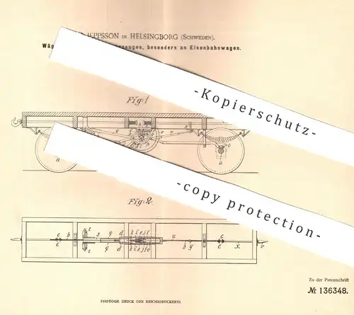 original Patent - Nils Jeppsson , Helsingborg , Schweden , 1902 , Wägevorrichtung an Eisenbahnen | Eisenbahn - Waage !!!