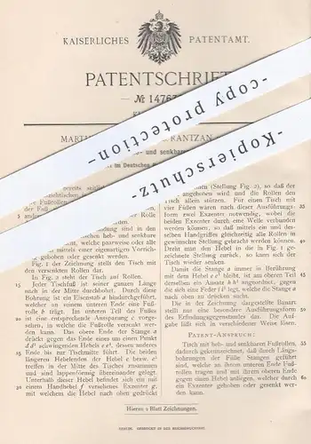 original Patent - Martha Mrozinski / Rantzan , Berlin , Tisch mit Fußrollen | Tische , Tischler , Holztisch , Möbel !!!