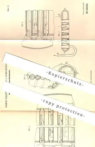 original Patent - Joseph Philippe Bordone , Paris / Batignolles , 1887 , Wasserröhrenkessel | Kessel , Dampfkessel !!!