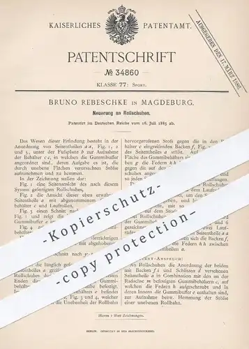 original Patent - Bruno Rebeschke , Magdeburg , 1885 , Rollschuhe | Rollschuh | Schuh , Schuhe , Sport , Rollen !!!