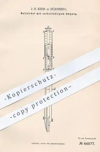 original Patent - J. H. Kehr , Nürnberg  1888 , Nullzirkel Drehung | Zirkel , Kreis , Geometrie , Bleistift , Mathematik