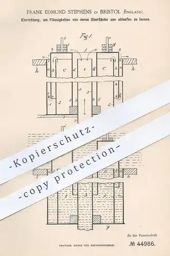 original Patent - Frank Edmund Stephens , Bristol , England , 1888 , Abziehen von Flüssigkeiten , Bierwürze | Bier !!