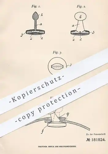 original Patent - Heinrich Rosenbund , Berlin , 1906 , Durchsteckknopf | Knopf , Knöpfe , Kleidung , Schneider , Mode !